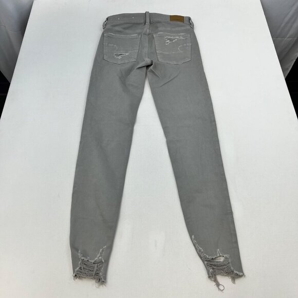 American Eagle Outfitters Women’s Distressed Jeggings Low Rise Gray Size 0 - Picture 7 of 9